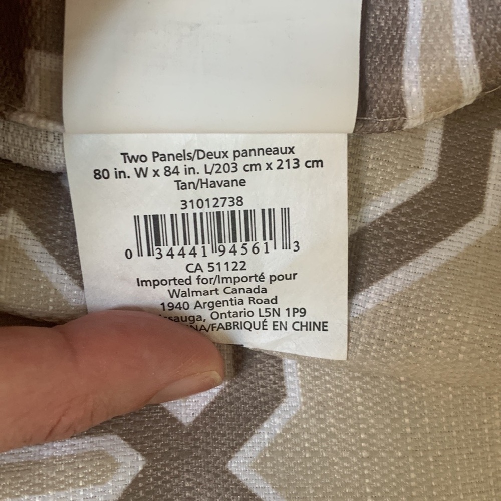 🍀4 for $25🍀 Mainstays Two Panels Curtains Tan/Havane - Picture 5 of 7